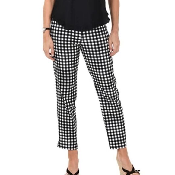 Zac & Rachel Women's Slim Leg Black Check Pants - Picture 1 of 14